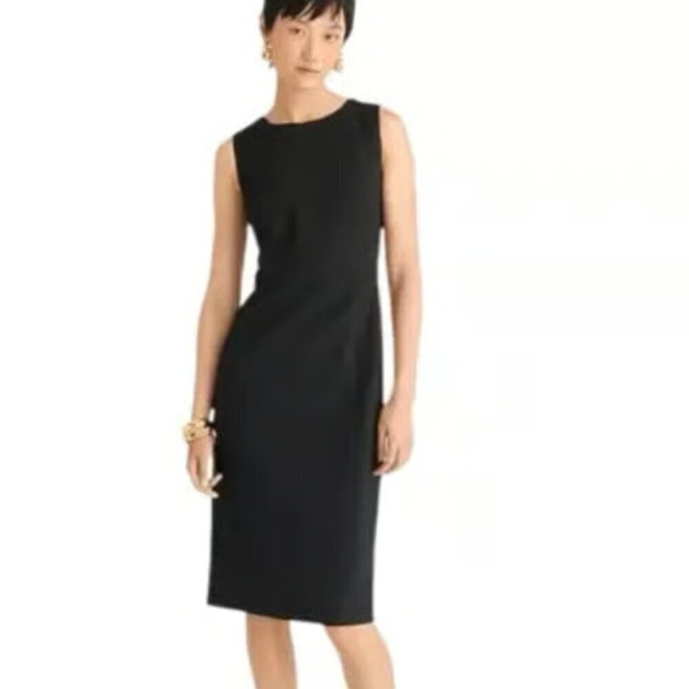 JCrew 365 Solid Black Sleeveless Sheath Dress Knee-Length K6081 Womens 0